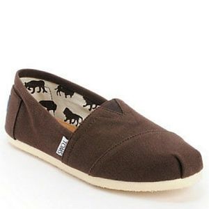 NEW authentic Toms in chocolate Brown